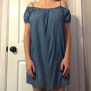 Denim dress off the shoulder